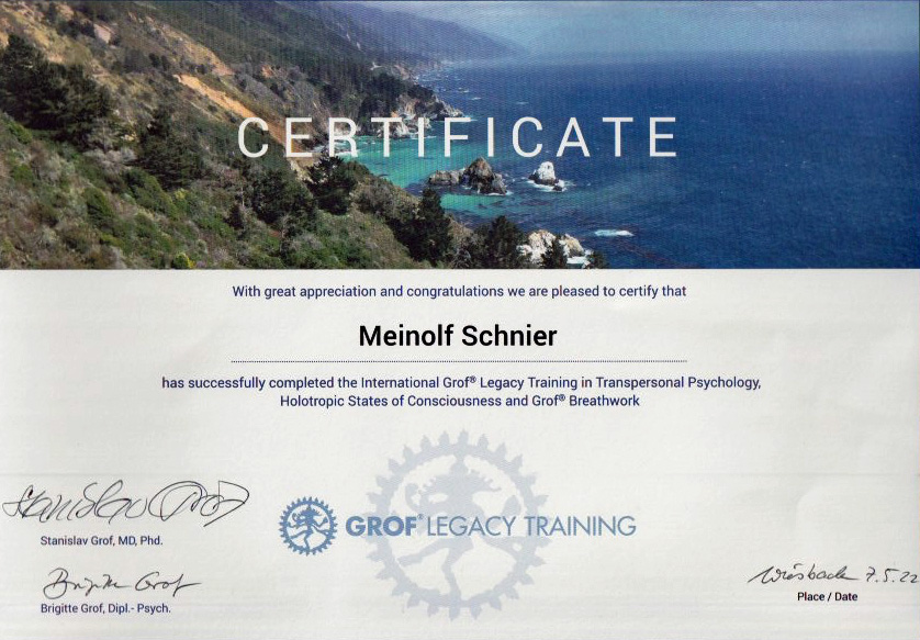 Meinolf Schnier - Zertifikat Grof Transpersonal Training